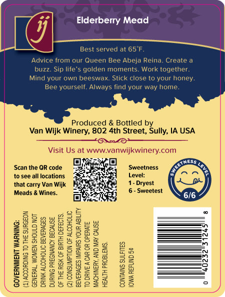 Mead: Elderberry - 750 ml Bottle