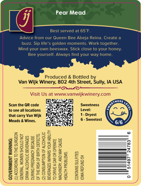 Mead: Pear - 750 ml Bottle