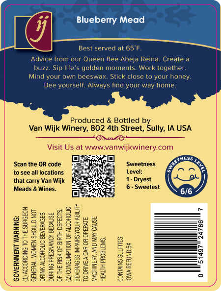 Mead: Blueberry - 750 ml Bottle