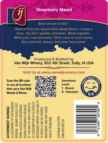 Mead: Strawberry - 750 ml Bottle