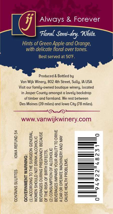 Wine:  Always & Forever - 750 ml Bottle