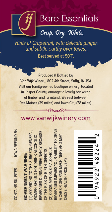Wine:  Bare Essentials - 750 ml Bottle